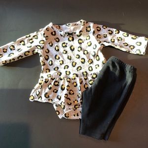 Animal Print Top and Leggings Set
